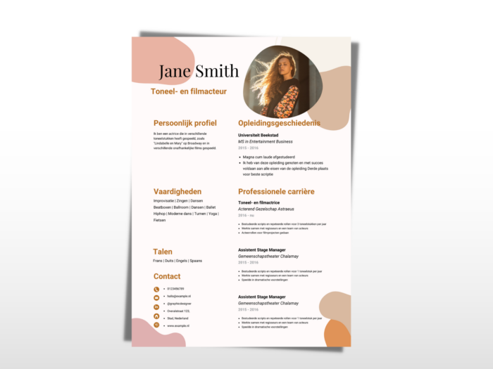 Jane CV template hoofdfoto
